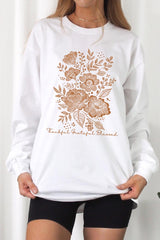 UL240-E3155 Neutral Thanksgiving Graphic Long Sleeve Tee $13.75