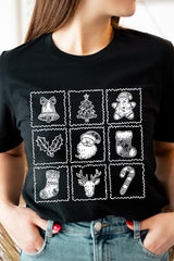 US3001-E3215 Christmas Icons Graphic Tee $12.5
