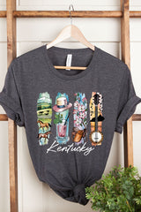 US3001P-E3061KY Kentucky State Brushstroke Graphic Plus Tee $16