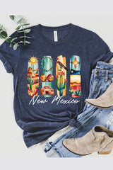 US3001-E3061NM New Mexico State Brushstroke Graphic Tee $12.5
