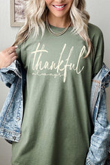 5000-E3170 Thankful Graphic Heavy Cotton Tee $9