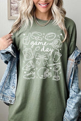 5000P-E3081 Football Doodles Graphic Plus Heavy Cotton Tee $12.75