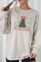 UL240P-E3213 Joy to the World Graphic Plus Long Sleeve Tee $17