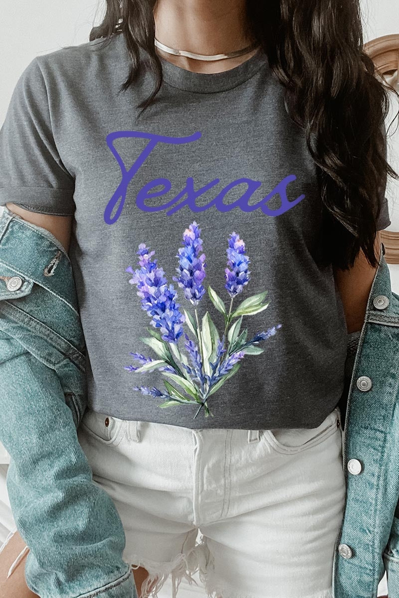 US3001-E3060 Texas Bluebonnet Graphic Tee $12.5