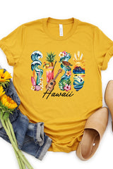 US3001P-E3061HI Hawaii State Brushstroke Graphic Plus Tee $16
