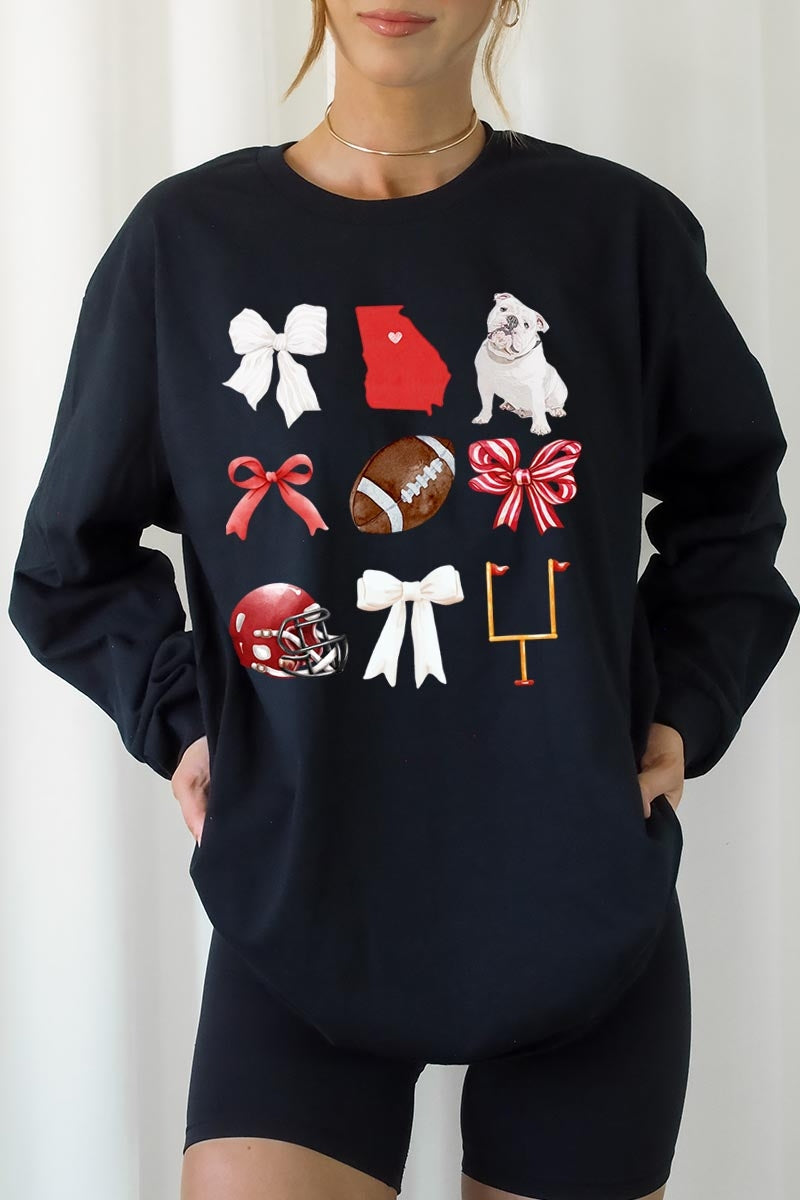 UL240P-E3080 Georgia Football Graphic Plus Long Sleeve Tee $17
