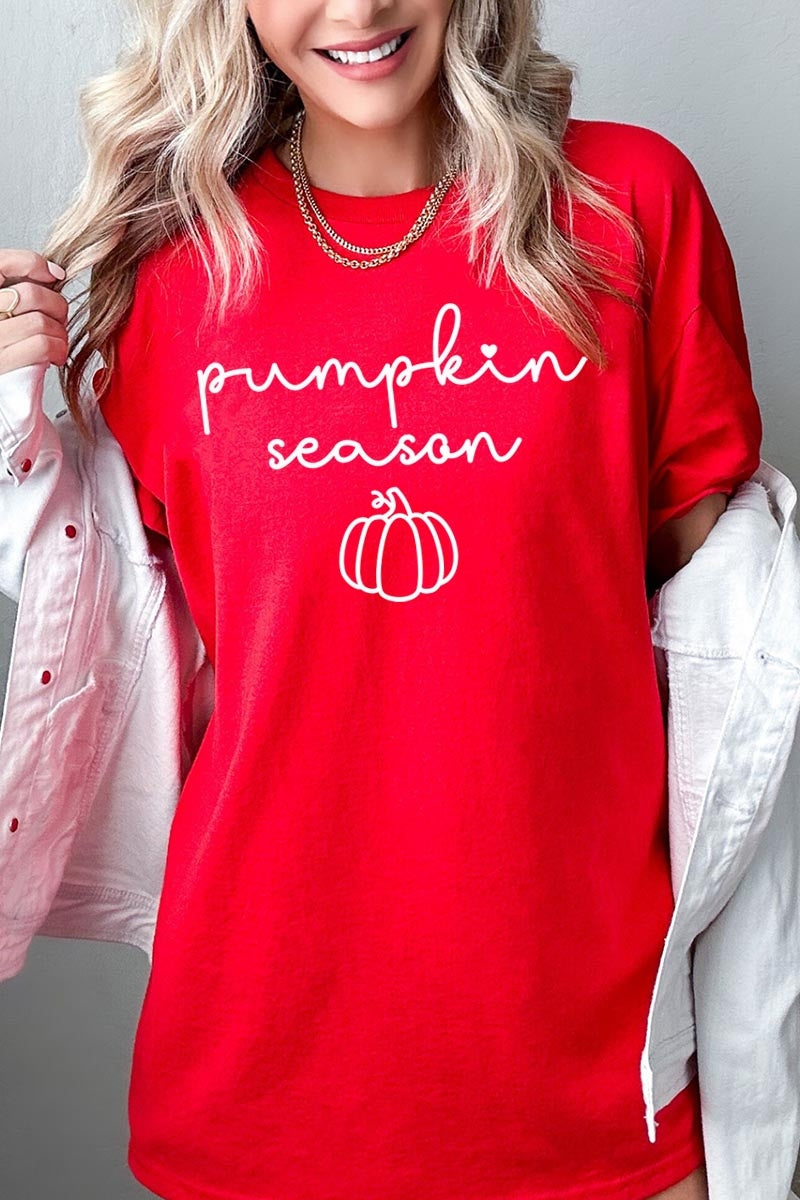 5000-E3152 Pumpkin Season Graphic Heavy Cotton Tee $9