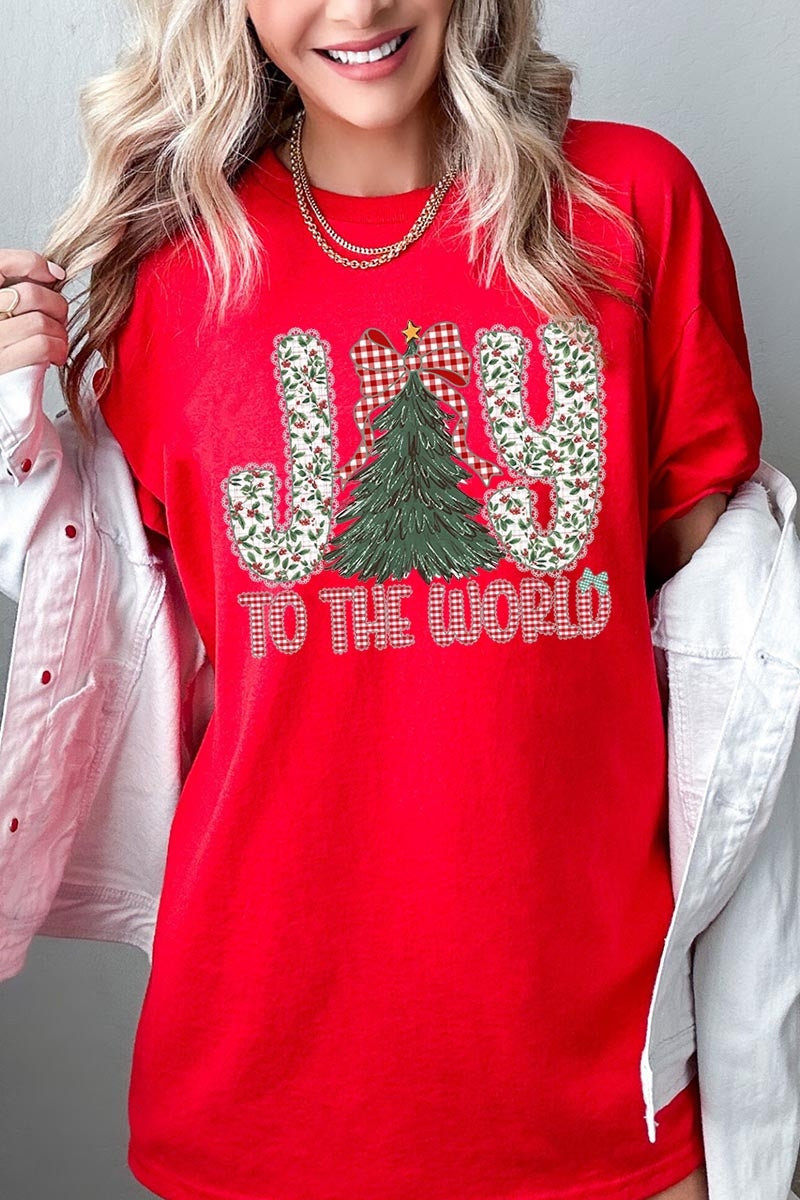 5000-E3213 Joy to the World Graphic Heavy Cotton Tee $9