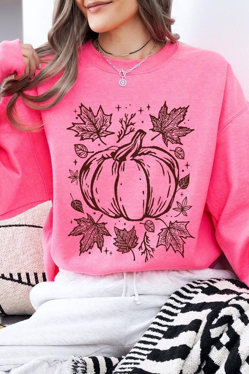 UL180-E3162 Fall Pumpkin Graphic Sweatshirt $20