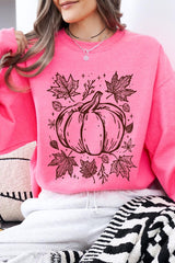 UL180P-E3162 Fall Pumpkin Graphic Plus Sweatshirt $25