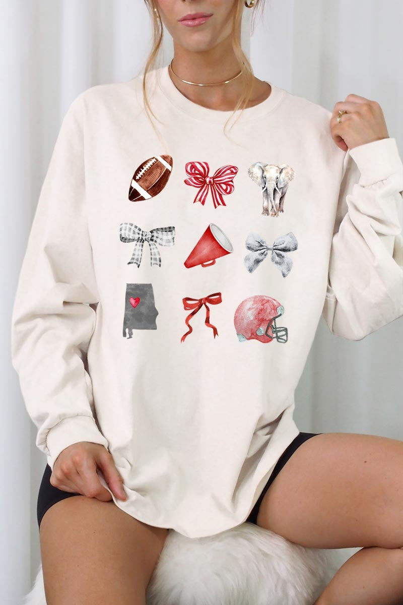 UL240-E3076 Alabama Football Graphic Long Sleeve Tee $13.75