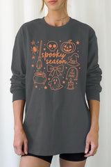 UL240P-E3141 Halloween Doodle Graphic Plus Long Sleeve Tee $17