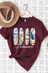 US3001P-E3061DE Delaware State Brushstroke Graphic Plus Tee $16
