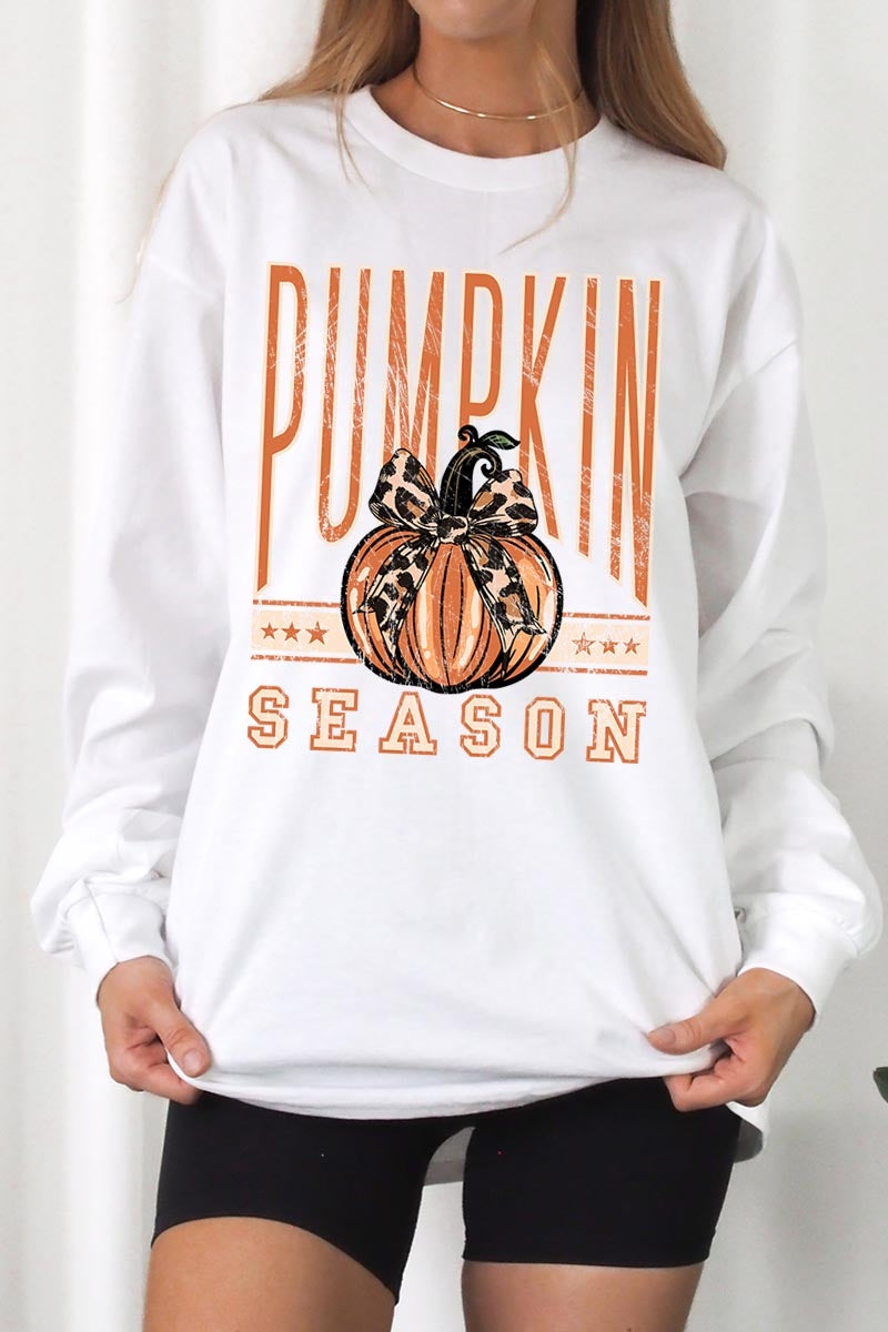 UL240-E3145 Pumpkin Season Graphic Long Sleeve Tee $13.75