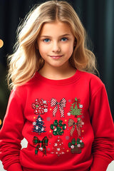 UL180B-E3195Z Christmas Bow Paw Kids Graphic Sweatshirt $20