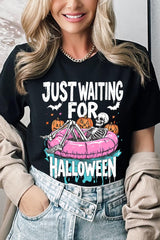 US3001-E3138 Just Waiting For Halloween Graphic Tee $12.5