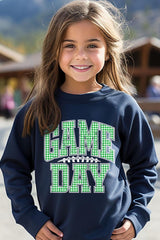 UL180B-E3128Z Green Gingham Game Day Kids Graphic Sweatshirt $20