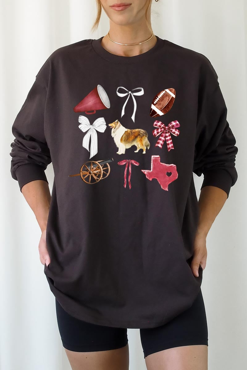 UL240P-E3079 Texas Football Graphic Plus Long Sleeve Tee $17