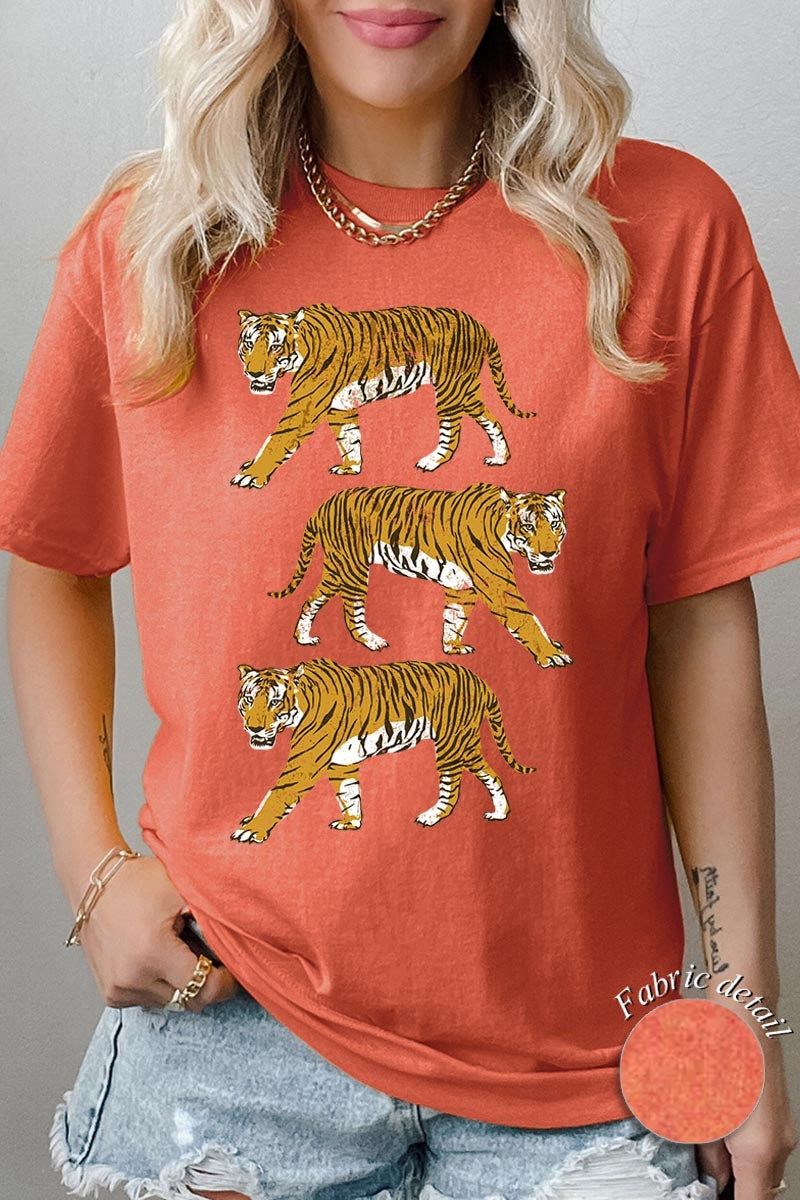 5000P-E3104 Retro Tigers Graphic Plus Heavy Cotton Tee $12.75