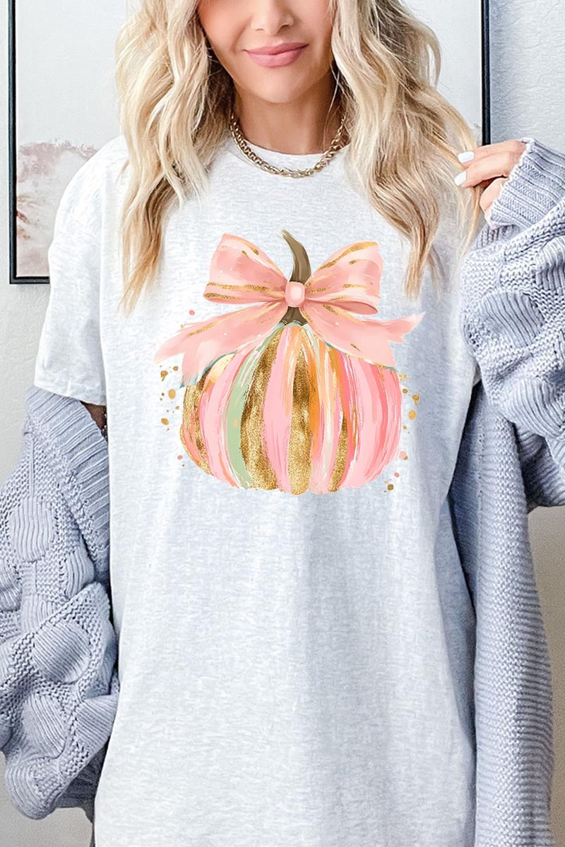 5000-E3083 Brushstroke Pumpkin Graphic Heavy Cotton Tee $9