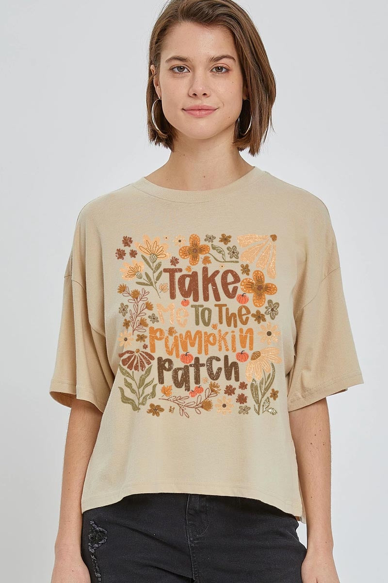 CTS-E3136 Take Me To The Pumpkin Patch Relaxed Crop Top $11