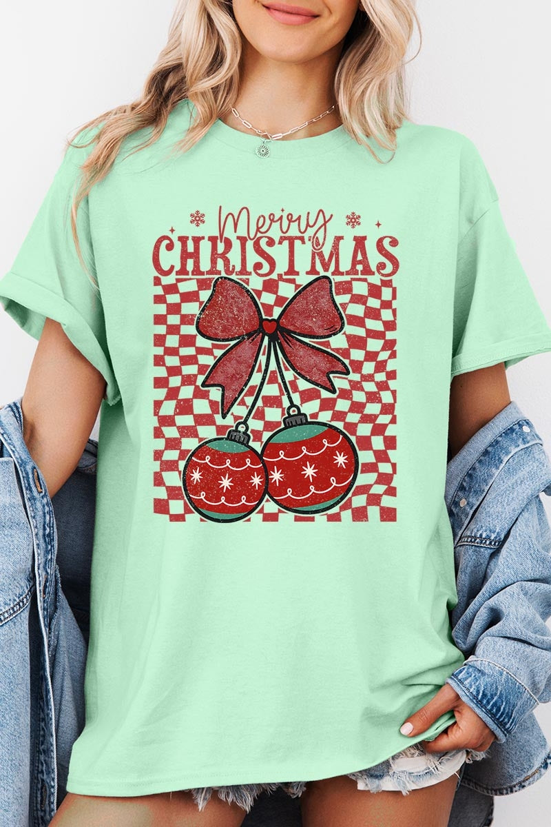 5000-E3196 Cherry Ornament Christmas Graphic Heavy Cotton Tee $9