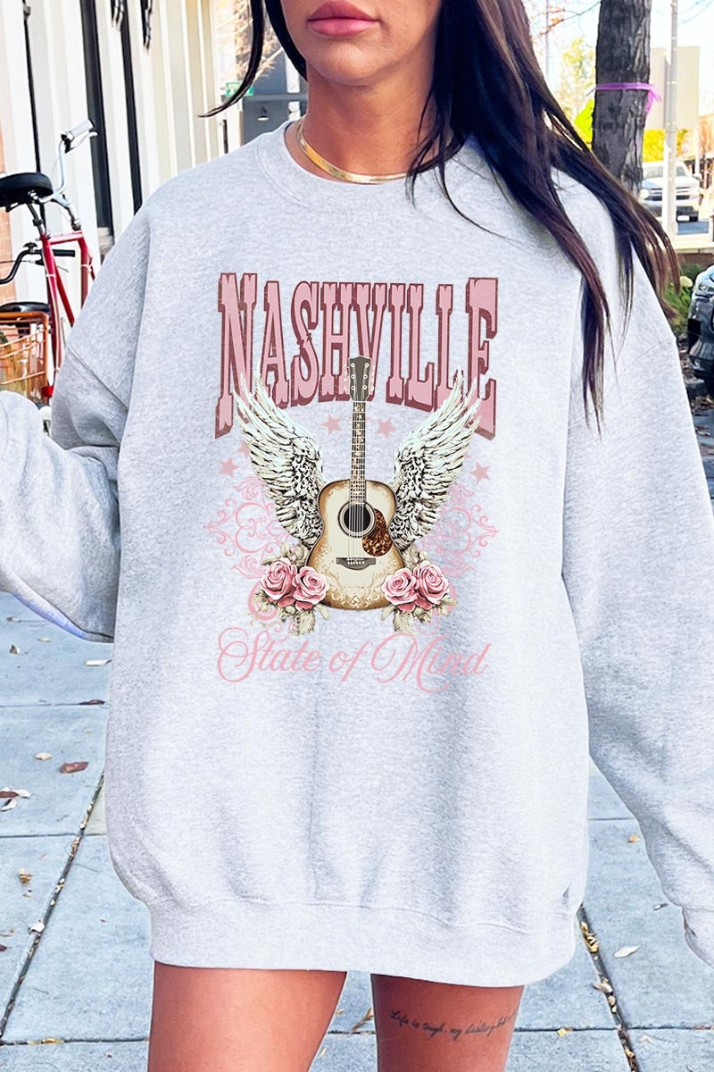 UL180P-E3157 Nashville Rose Graphic Plus Sweatshirt $25