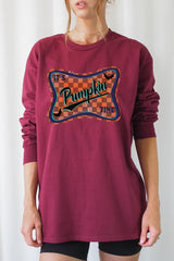 UL240P-E3144 Itu2019s pumpkin time Graphic Plus Long Sleeve Tee $17