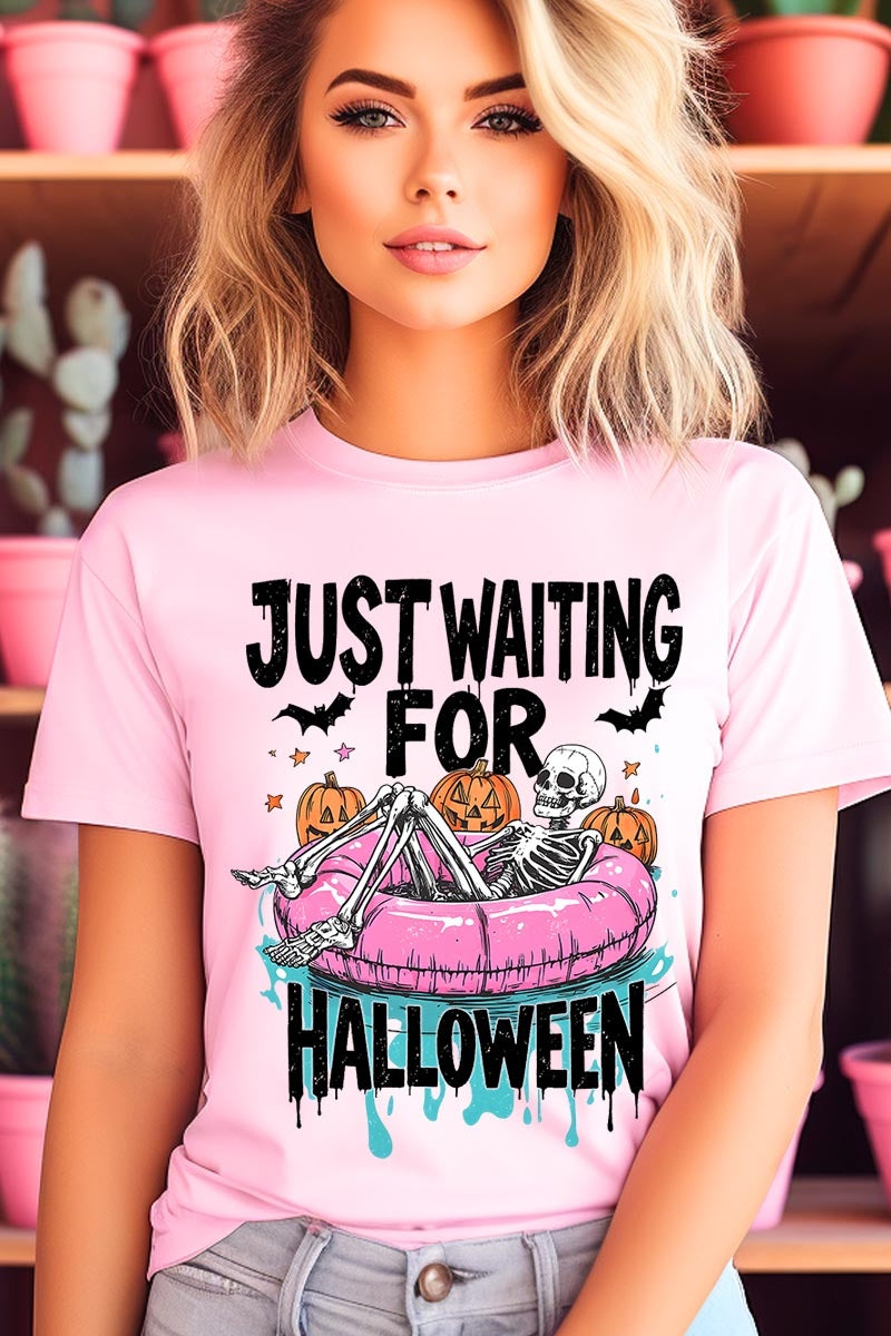 US3001P-E3138 Just Waiting For Halloween Graphic Plus Tee $16