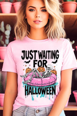 US3001-E3138 Just Waiting For Halloween Graphic Tee $12.5