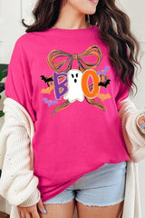 5000P-E3120 Boo Brushstroke Bow Graphic Plus Heavy Cotton Tee $12.75