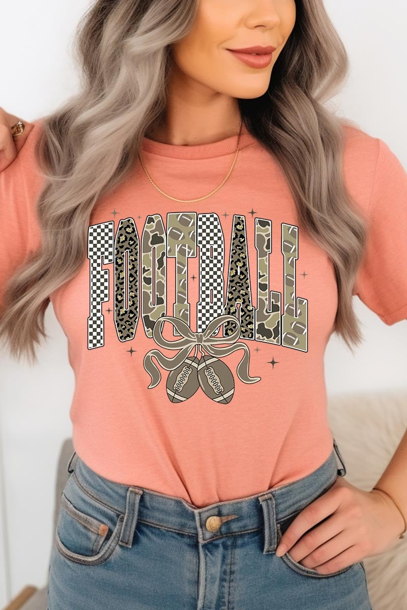 US3001P-E3132 Camo Football Graphic Plus Tee $16