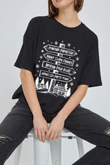 CTS-E3189 Ski Lodge Signs Graphic Relaxed Crop Top $11