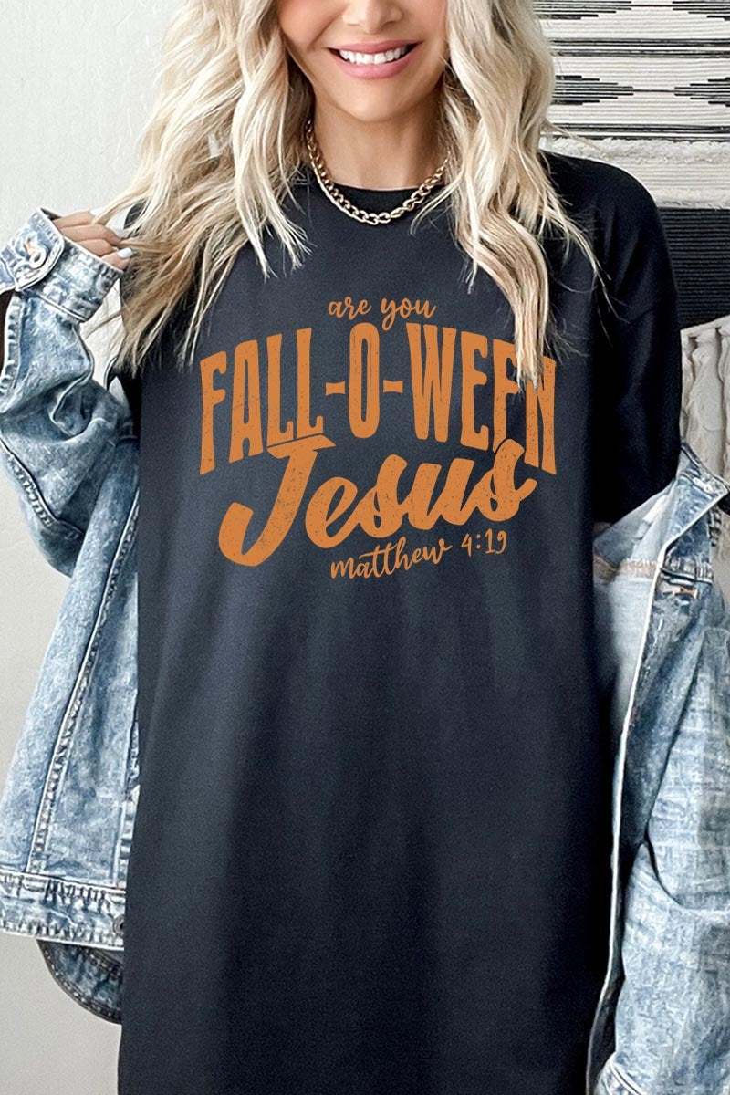 5000-E3143 Are You Fall O Ween Jesus Graphic Heavy Cotton Tee $9