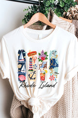 US3001P-E3061RI Rhode Island State Brushstroke Graphic Plus Tee $16