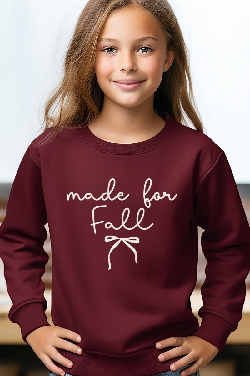UL180B-E3151Z Made For Fall Kids Graphic Sweatshirt $20