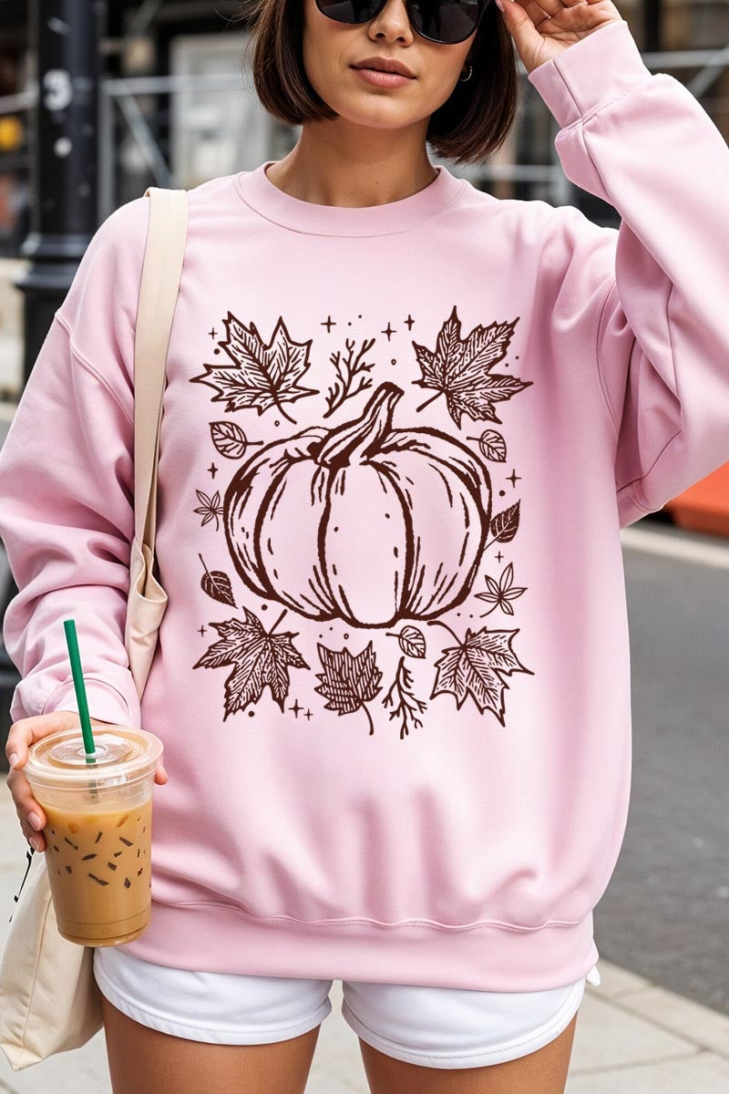 UL180-E3162 Fall Pumpkin Graphic Sweatshirt $20