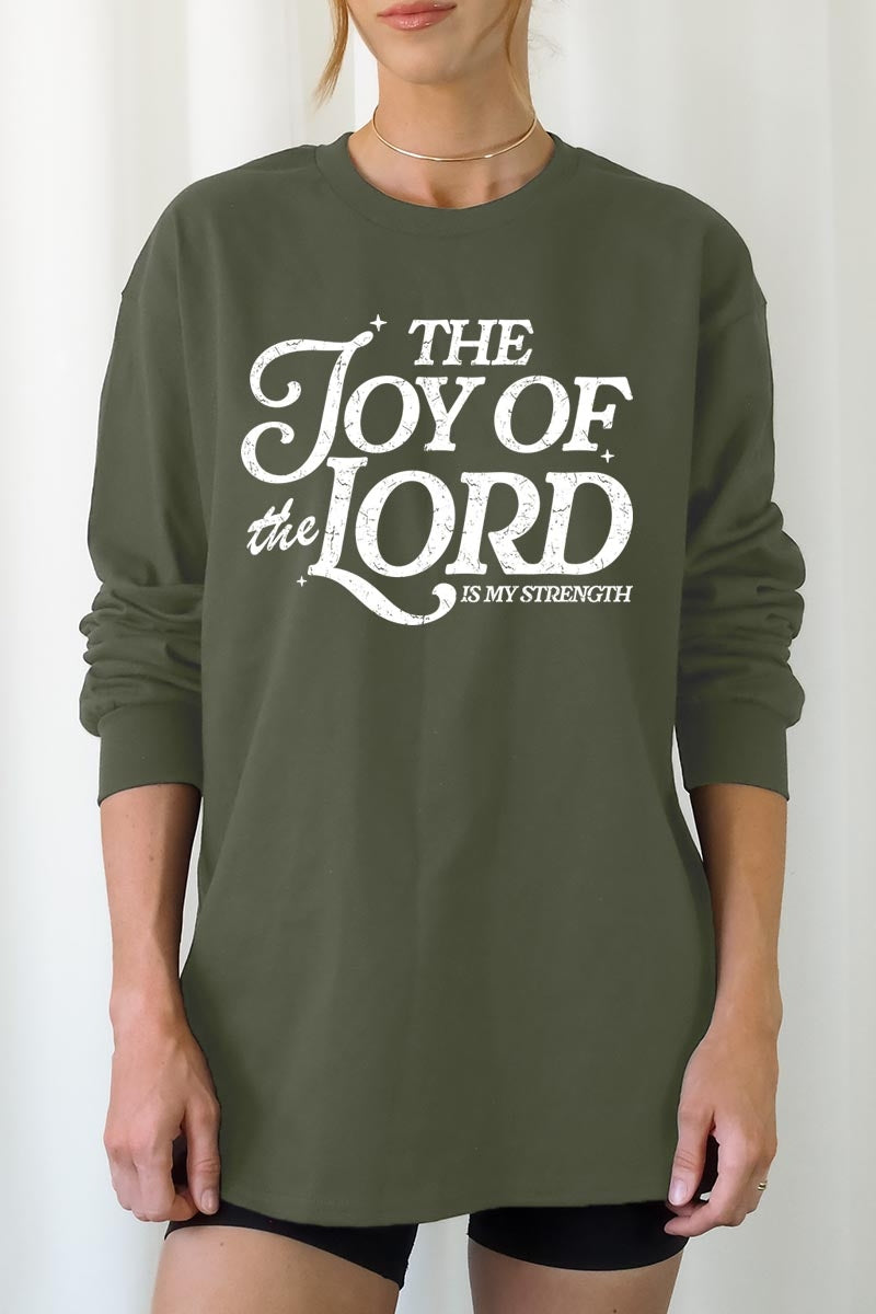 UL240-E3179 Joy of the Lord Graphic Long Sleeve Tee $13.75