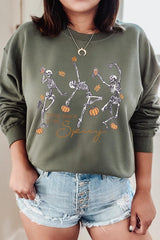 UL180-E3123 Halloween Skeleton Graphic Sweatshirt $20
