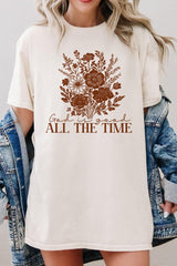 5000-E3116 God Is Good Floral Graphic Heavy Cotton Tee $9