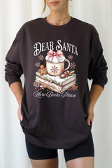 UL240-E3205 Dear Santa Books Graphic Long Sleeve Tee $13.75