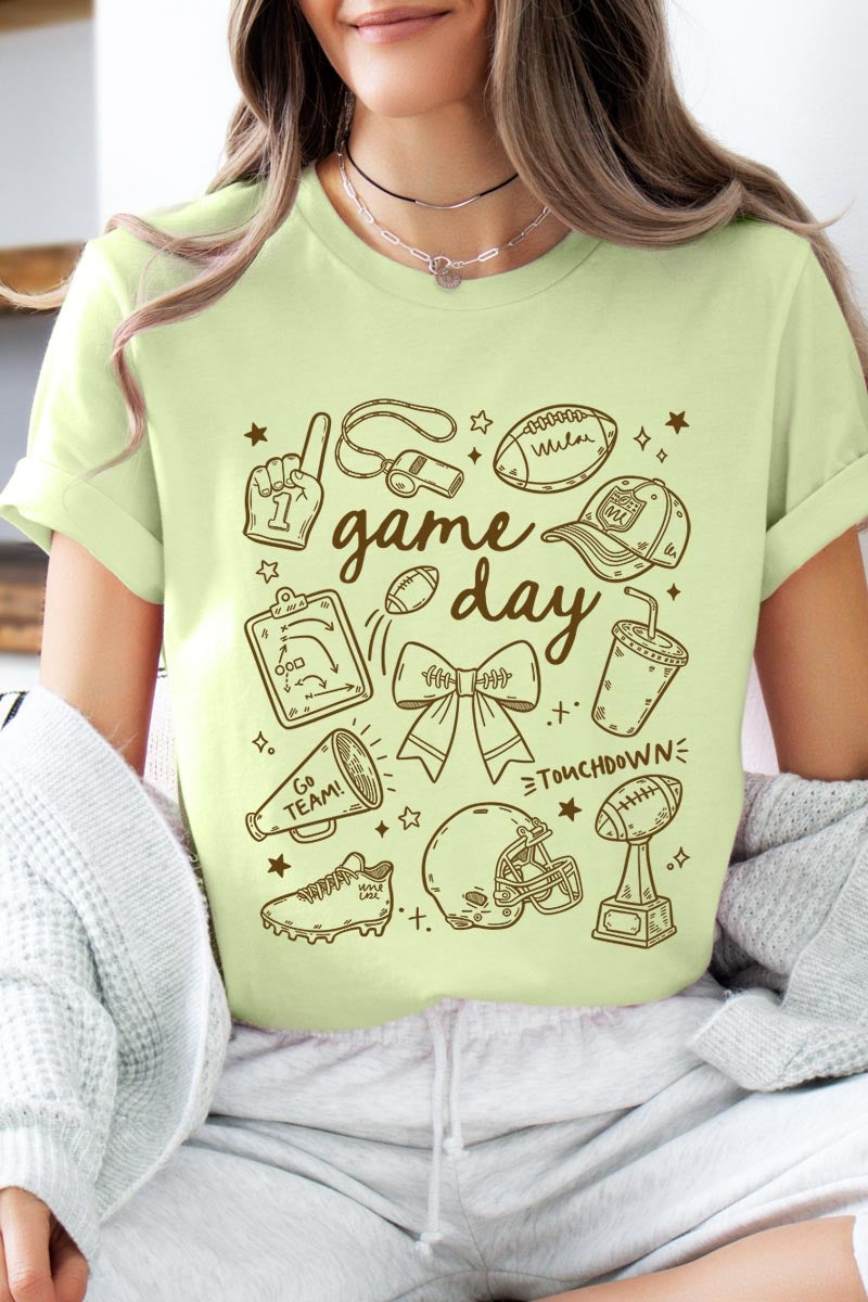 US3001-E3081 Football Doodles Graphic Tee $12.5