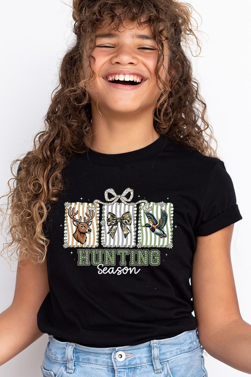 US3001Y-E3192Z Deer & Duck Hunting Season Kids Graphic Tee $11