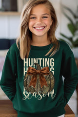UL180B-E3190Z Hunting Pumpkin Bow Kids Graphic Sweatshirt $20