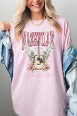 5000-E3157 Nashville Rose Graphic Heavy Cotton Tee $9