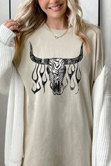 5000P-E3176 Western Bullskull Graphic Plus Heavy Cotton Tee $12.75