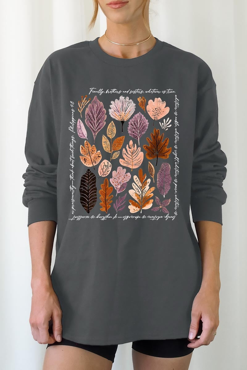 UL240-E3147 Christian Fall Graphic Long Sleeve Tee $13.75
