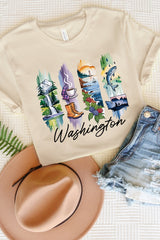 US3001-E3061WA Washington State Brushstroke Graphic Tee $12.5