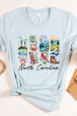US3001P-E3061NC North Carolina State Brushstroke Graphic Plus Tee $16