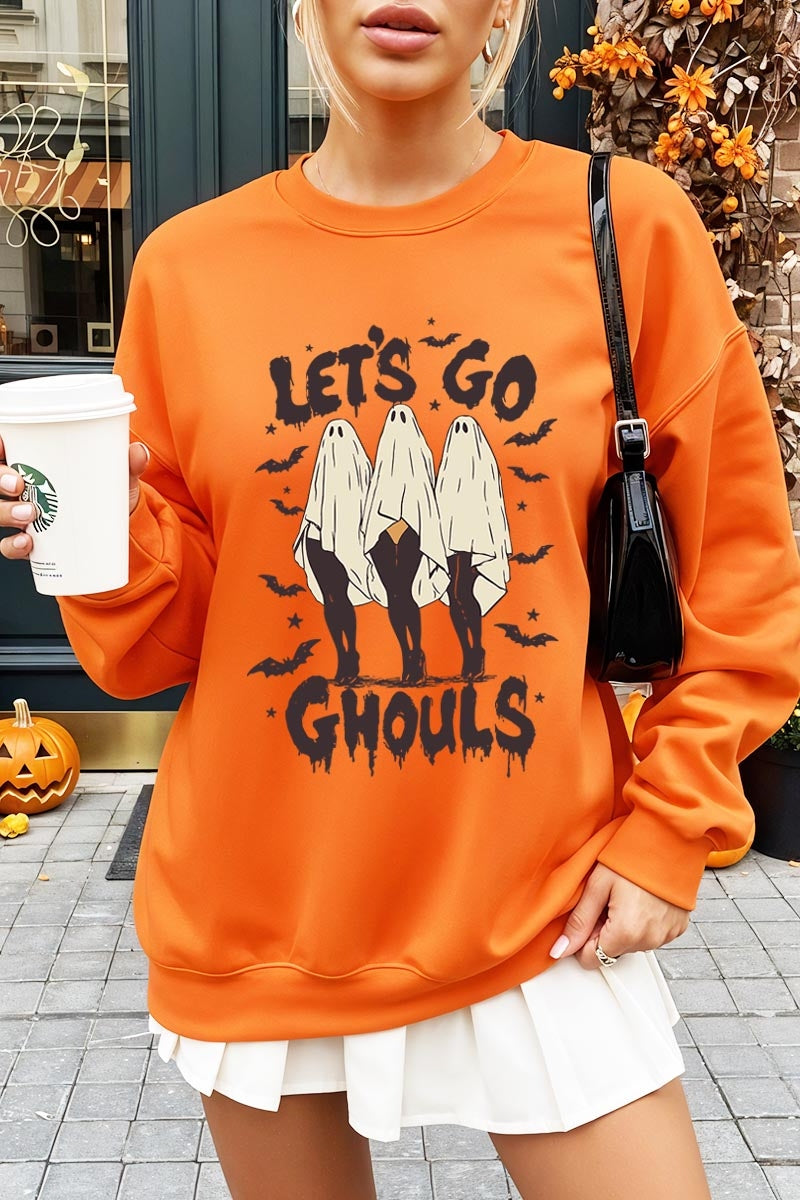 UL180-E3160 Letu2019s Go Ghouls Ghost Graphic Sweatshirt $20